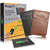 Keyjail️ 2X Car Key Signal Blocking Faraday Pouches with RFID Blocking Card for Wallet/Purse/Passport/Fraud Protection