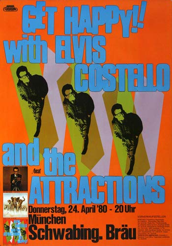 Amazon.co.jp: Elvis Costello – Get Happy 1980 – Concertポスター