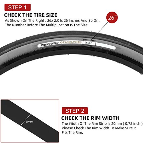 GLIDESTORE 4 Pack Bike Bicycle Rim Strip Rim Tape for Road Bike MTB Mountain Bike Tube Protector Wheel Liner (26\" x 20mm) - Color Black - Thumbnail 5