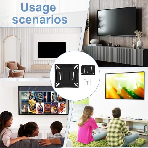 14-27 Inch Small Tv Wall Bracket,Monitor Wall Mount, Monitor Bracket,Universal TV Ultra Slim Vesa Wall Mount,Universal Tv Wall Bracket 30lbs With Max - Image 4