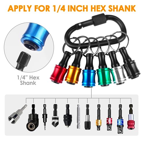 Tools for Men Bit Holder Tool Gifts for Men Gifts Christmas 1/4 Hex Shank Socket Screwdriver Drill Bit Holder Keychain Impact Driver Extension Bar Cool Stuff Gadgets Gifts for Dad Who Have Everything - Image 3