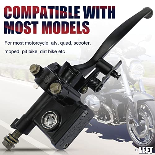 Qazaky 7/8Inch Left Handlebar Hydraulic Brake Master Cylinder Lever Pump For Atv Quad Moped Pit Dirt Bike Kids Motorcycle 50Cc 70Cc 90Cc 110Cc 125Cc 150C 200Cc 250Cc Gy6 22Mm Taotao Kazuma Sunl Roketa #TOP7