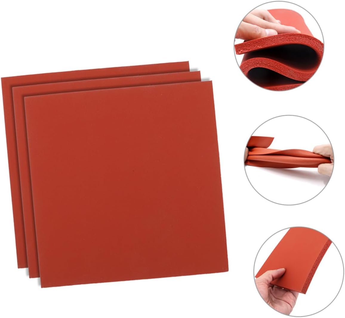 COHEALI 3pcs High Temperature Resistant Silicone Heat Press Mats for Transfer Printing Durable Vibration-Absorbing Foam Insulation Cushions