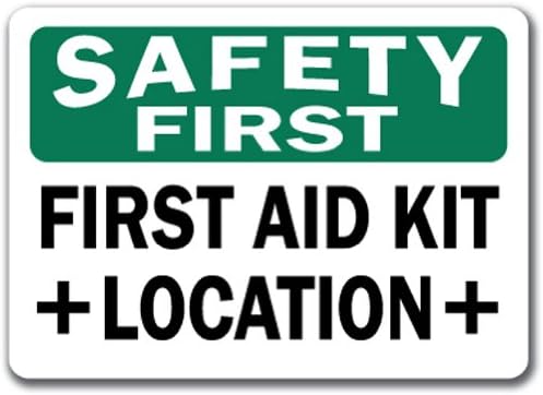 Letrero de seguridad de primeros auxilios  Ubicación del botiquín de primeros auxilios  Señal de seguridad OSHA de 10