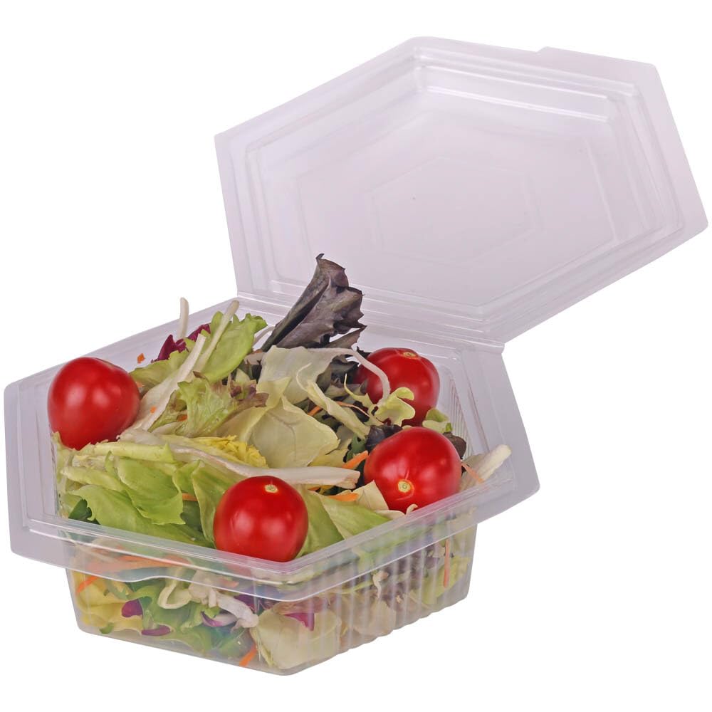 Haushaltsbox, PP, anhängender Deckel, transparent, 750ml, 8-eckig, 60 mm hoch, 50 Stück