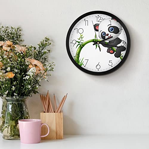 Pendule murale moderne panda de 25.4cm horloge silencieuse - 4