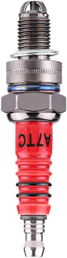 ZPSHYD 5Pcs Spark Plugs, Automotive Replacement Spark Plugs Motorcycles Racing Spark Plug with Single Electrode for Scooter GY6 50CC 125CC 150CC Engine (Red)