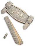 Hosenträger Klassik - Echtleder H-Träger Lederhosen Hosenträger grau Antik (46/48, Grau-Antik)