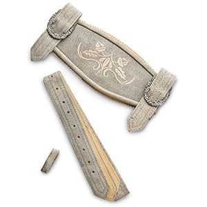 Bretels klassiek – echt leer H-dragers lederbroek bretels grijs antiek