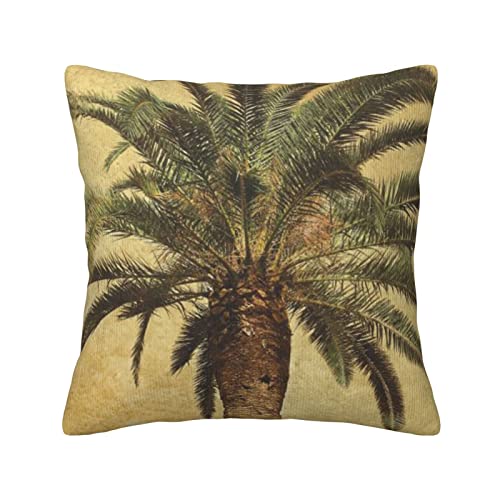 Housse coussin velours côtelé palmier haut de gamme
