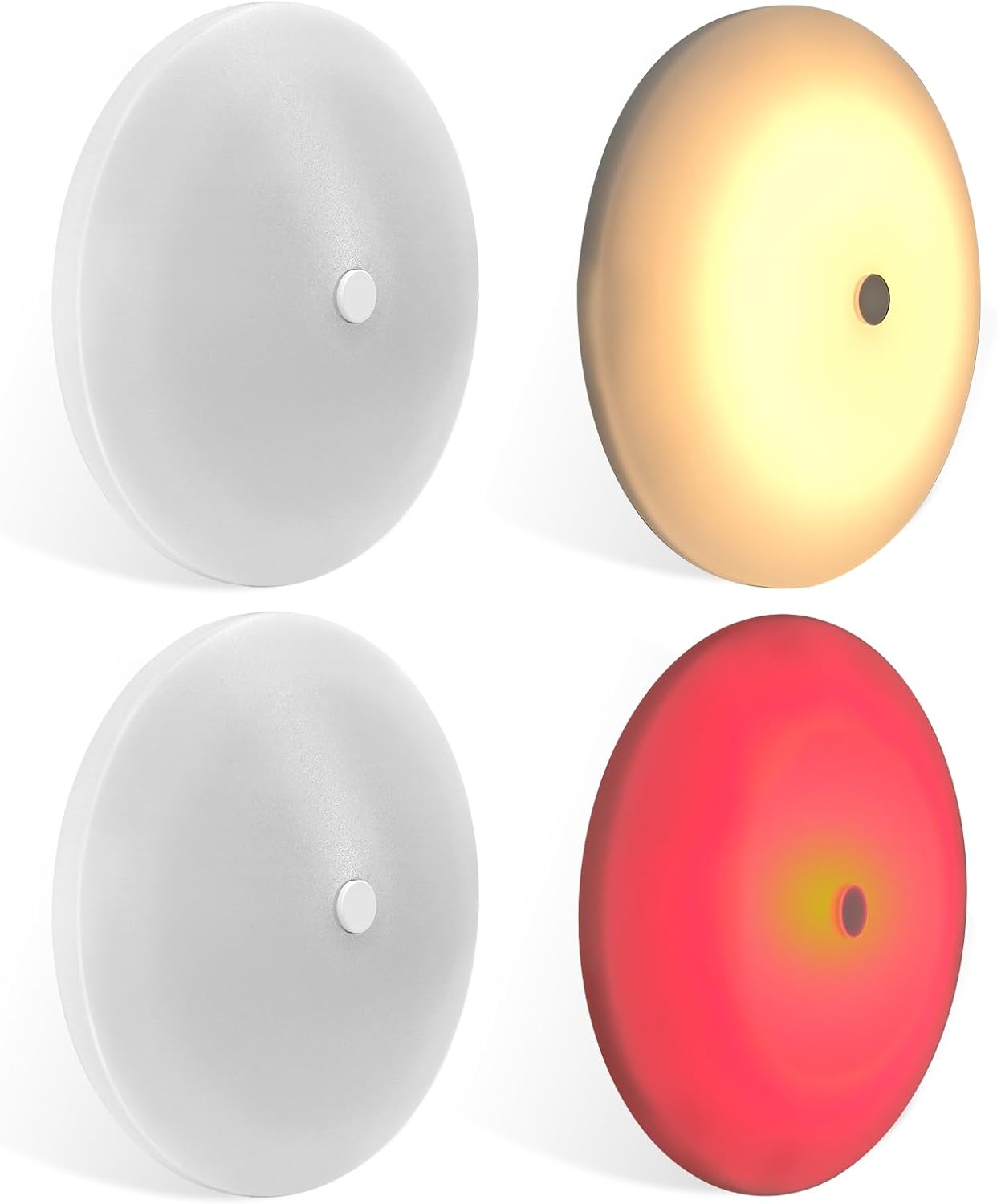 THALASSA 4.5" Boat Ceiling Light LED 12V DC Marine Puck Interior Light RV Ceiling Lights with Dimmer Switch, Warm White & Blue 4.5W Surface Mount for Campers, Motorhomes, Trailers, Van (4-Pack)