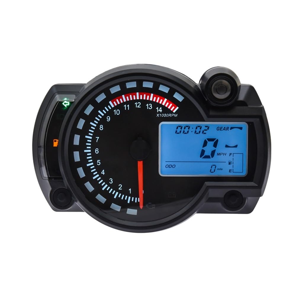Tachometer Motorcycle RX2N Tachometer Fuel Meter Motorcycle Speedometer Digital Motorcycle Odometer Speedometer MAX 299KM/H 7colors Dashboard