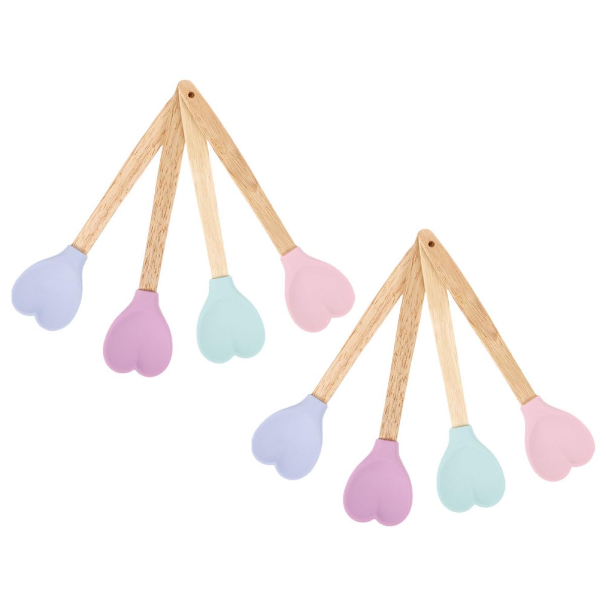 Cucharas de silicona resistentes al calor PRETYZOOM con mango de madera para cocinar sano