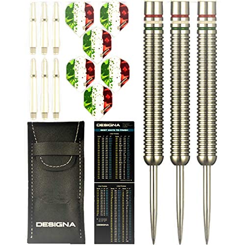 24g 90% Tungsten, Italy Italian Flag Red White & Green Patriot X Steel Tip Dart Set, Flights & Shafts Included (2 Sets Each), w/Travel Case, 24 Grams