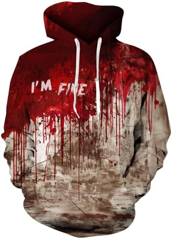 Loveternal Unisex 3D Druck Hoodie Kapuzenpullover Langarm Pullover Sweatshirt mit Taschen S-4XL