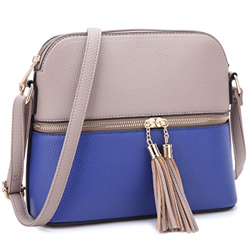 MKP Collection Women Crossbody Bag Multi Zipper Travel Shoulder
