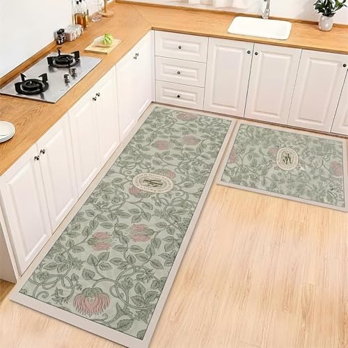 Image of Proxin Anti Fatigue Kitchen Rug Sets 2 Piece Non Slip Kitchen Mats for Floor Cushioned Kitchen Rugs & Mats Waterproof Comfort Standing Mat Runner for Kitchen,Home Office,Sink,Laundry (Multi 1)