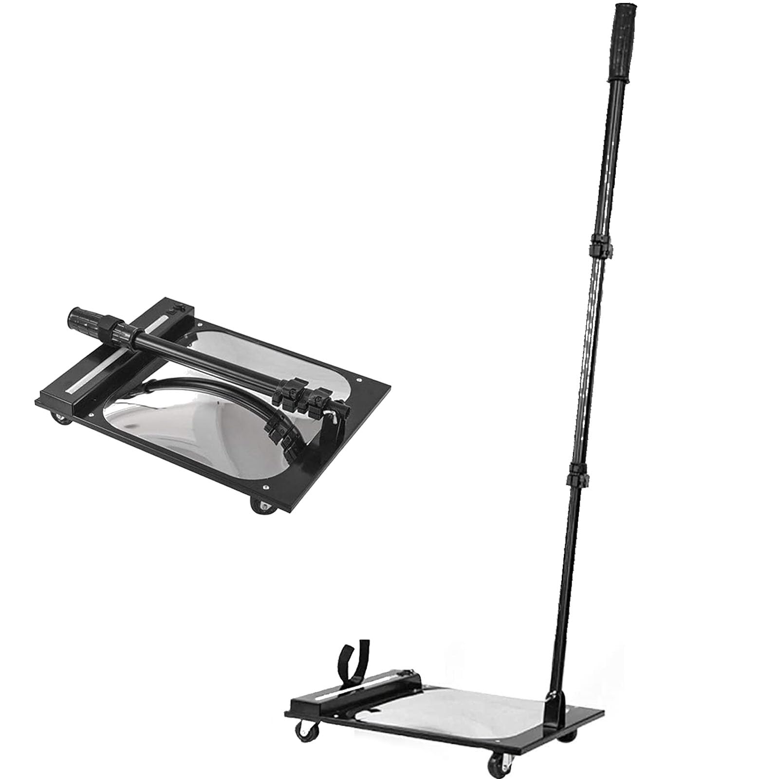 YNIYUJKL Under Vehicle Inspection Mirror With 2X Magnification, 30Cm Convex Mirror With 50-110Cm Telescopic Rod Adjustable Led Light For Inspection Of Cars, Trucks, And Equip