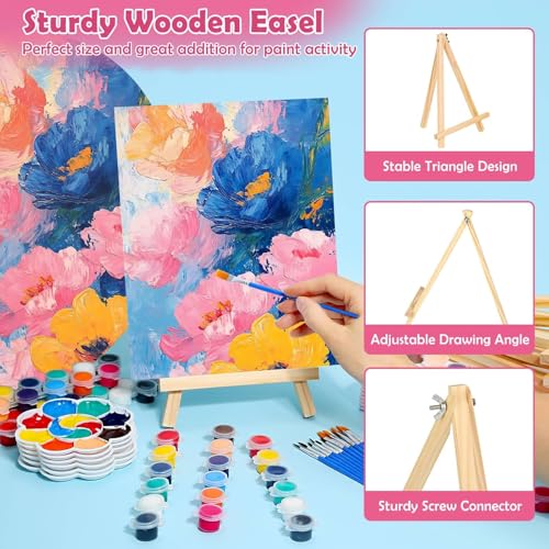 Canvas Painting Kit, 42 Pcs Sip and Paint Kit for Adults Couples Date Night by Evatage - Used condition - Image 3