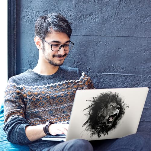 Image of Galaxsia The Lion Top+Wrist Pad Vinyl Laptop Skin /Sticker /Cover Upto 15.6 Inches Laptops Laminated-Removable-HD Quality Compatible for Hp-Dell-Sony-Lenovo-Asus etc.(15x10 Inches)