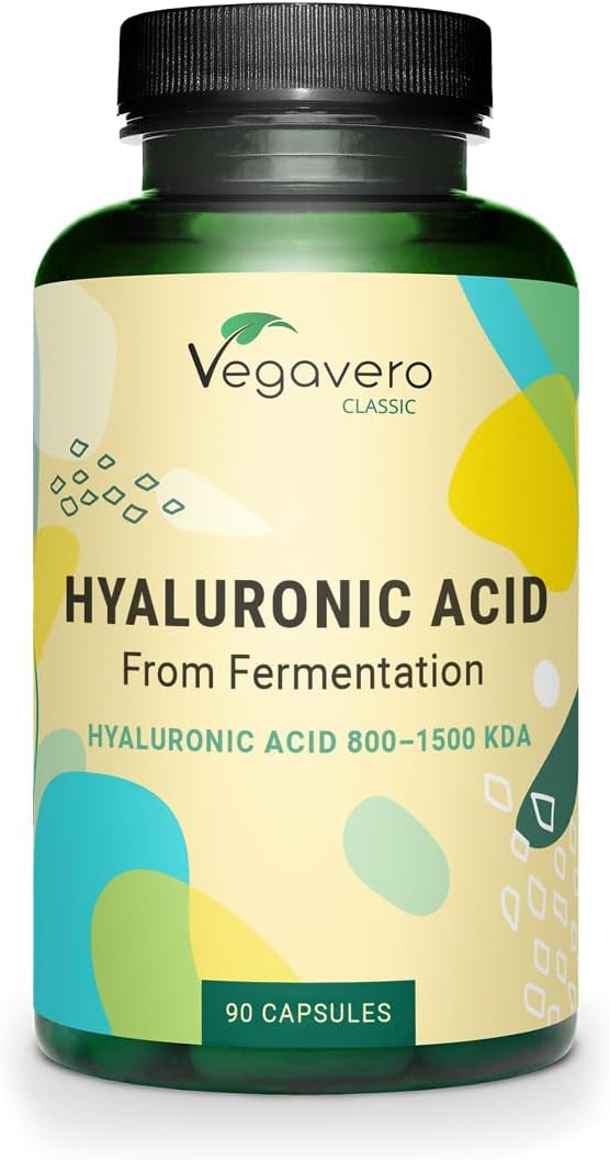 – Hyaluronic Acid Supplements | NO Additives, Lab-Tested | High Strength 600mg with 800-1500 kDa | 90 Capsules | Vegan
