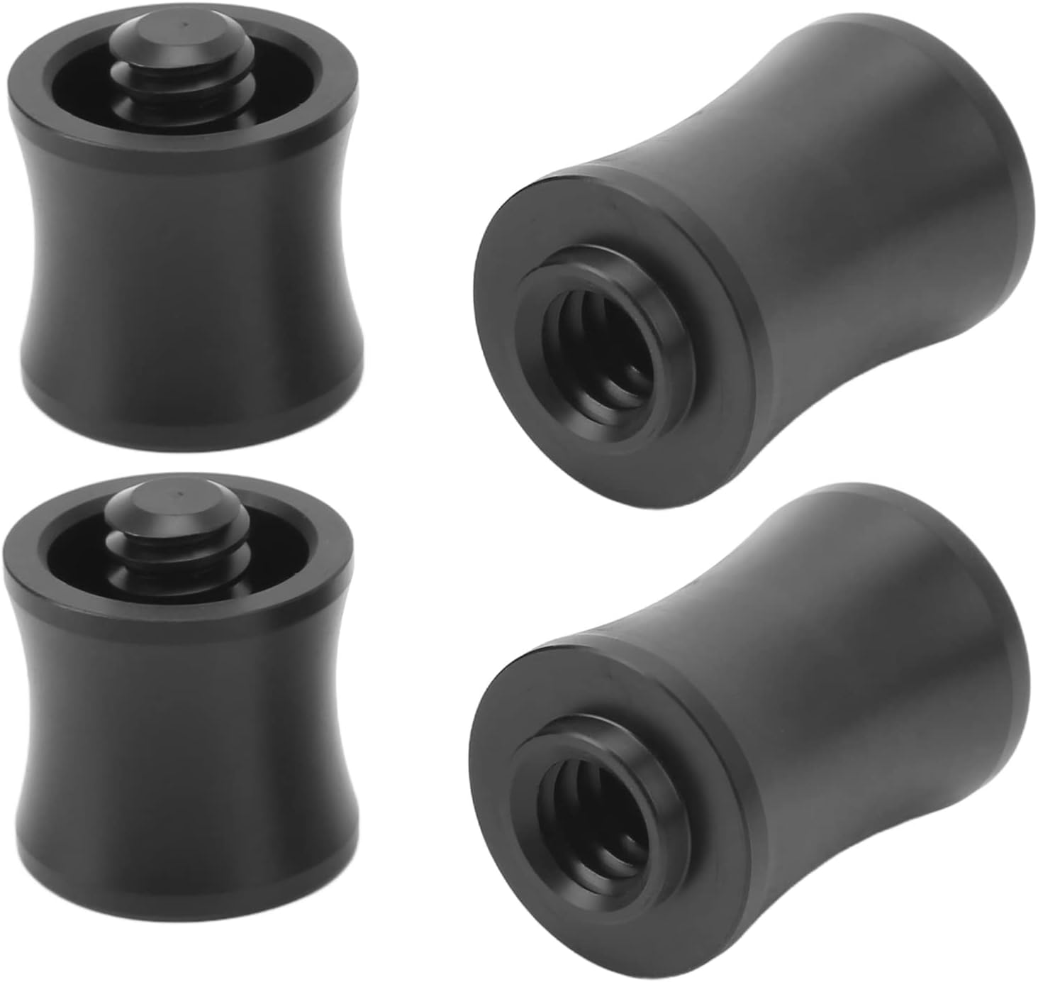 2pcs Billiard Cue Joint Protectors, Plastic Pool Cue Stick Joint Protector Joint Billiard Accessories Black Radial Pin Joint Protectors