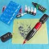 Neebol Wireless Tattoo Kit - Complete Set with 2 Color-Display Power Supplies, 20 Needles, 10 Inks - Professional Tattoo Machine for Beginners Gold