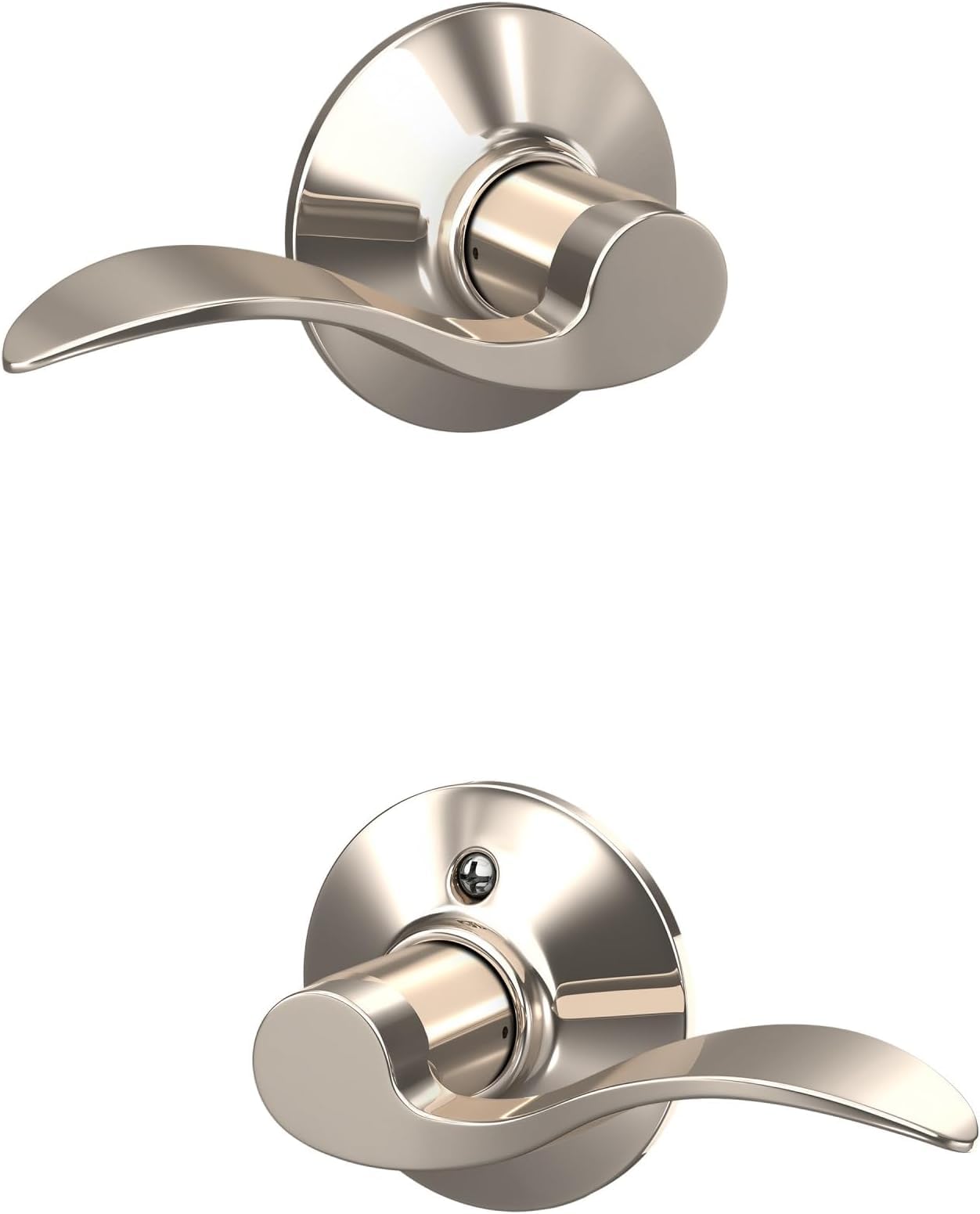 SCHLAGE Accent Lever Hall and Closet Lock in Polished Nickel - F10 Acc 618 (Pack of 8)