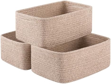 3 Pack Small Storage Baskets for Organizing, Cute Woven Decorativ...
