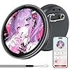 Digital Pin, Digital Badge with Touch Screen LED Display, Customizable Anime Style Wearable, Smart Button for FIFA World Cup Footbal Party, Cosplay, Fandoms（For <8MB MP4, Multi/Single Imgs, Marquee）