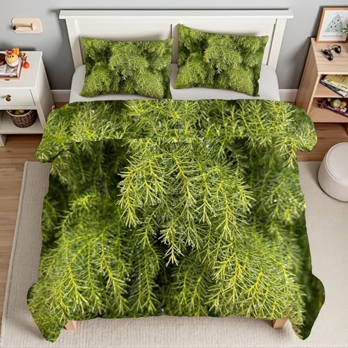 植物羽毛布団 3D刺柏掛け布団 ド ソフト 冬 キルト オールシーズン被子ソフトふわふわマイクロファイバーウォッャブル 掛け布団暖かい ふわふわ 暖かい羽毛布団軽量 通気 羽根布団230x210cm + 2枚枕カバー・43X63cmTI3210