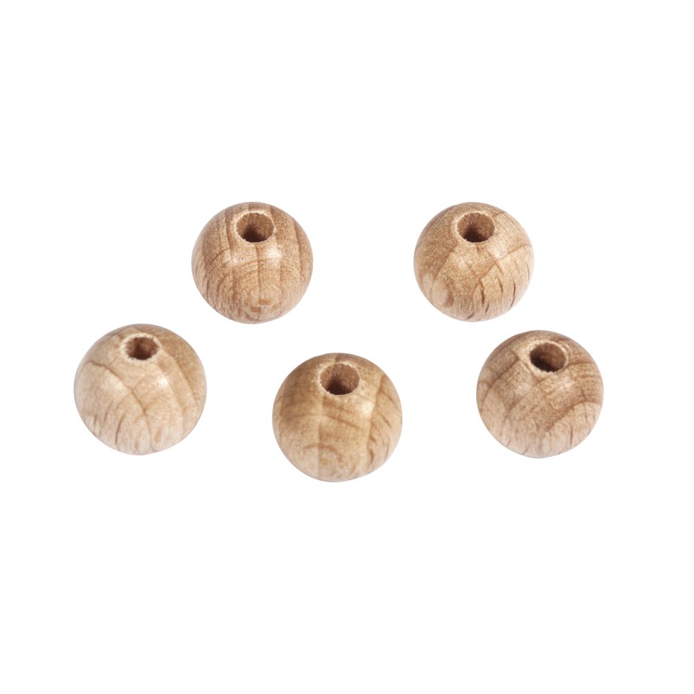 Rayher 35 Palline In Legno Grezzo Forate – Diametro 10 Mm, Foro 2,8 Mm Per Hobby E Fai Da Te