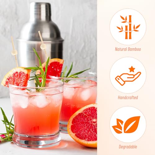 Zikenis 100 Stück Cocktailspieße,Spiesse für Snacks Set,12cm Cocktail Sticks,Obstspieße,Cocktail Zubehör,Spieße Fingerfood Kinder,für Barbecue,Geburtstag,Hochzeit,Party(Holzperlen)