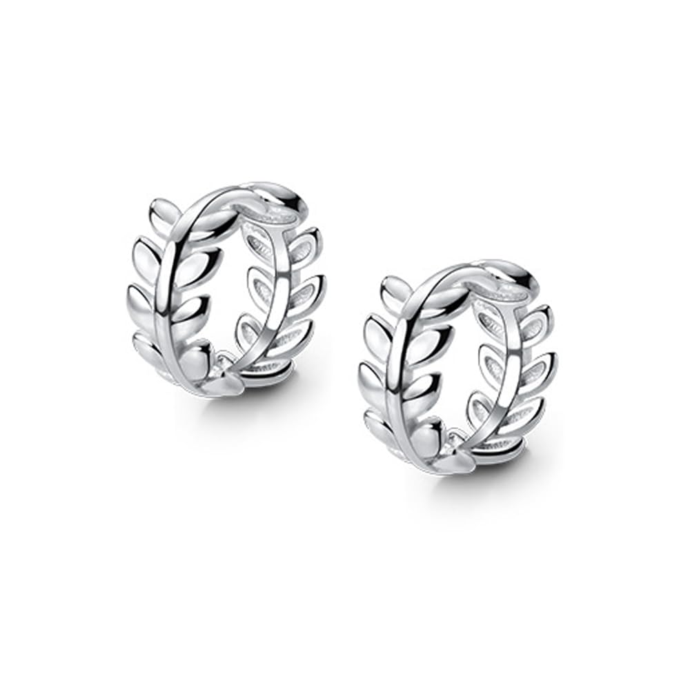 IMINI Pendientes de aro pequeños para cartílago, para mujeres y niñas, plata de ley 925, pendientes redondos de tragus, aros infinitos, 8 mm