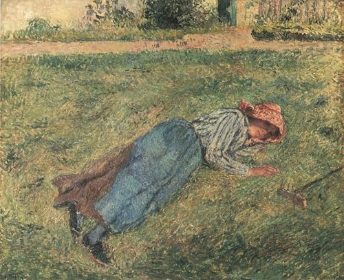 Toile Camille Pissarro Paysan au repos décoration murale salon 60x90 cm