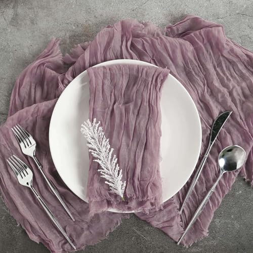 Efavormart 5 Pack 24"x19" Violet Amethyst Matte Gauze Cheesecloth Napkins,