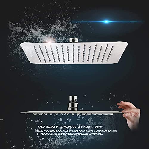Image of TOSCH Mirror Stainless Steel 304 Square Ultra Slim High Pressure Rainfall Shower Head for bathroom Chrome Finish (6 INCH) (WITHOUT SHOWER ARM)