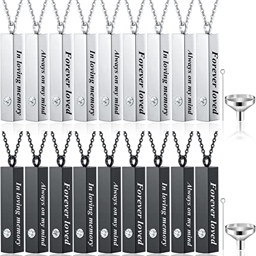 MTLEE Urn Necklace for Ashes for Men Women Cremation Jewelry for Ashes Stainless Steel Small Keepsake Pendant for Human Ashes