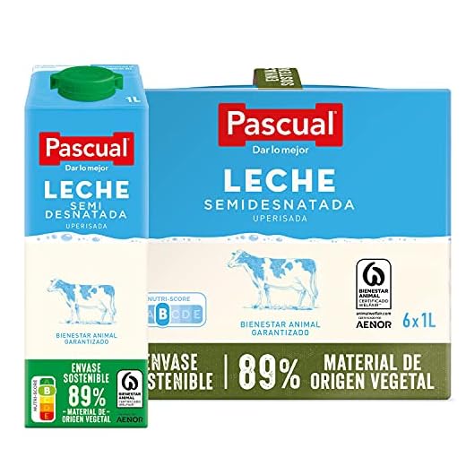 Pascual, Leche Semidesnatada Bienestar Animal, 6 x 1L