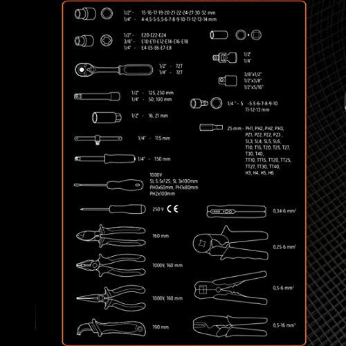 NEO TOOLS Elektriker-Koffer 108-tlg, kompletter Koffer mit Einer Reihe der nützlichsten Elektrowerkzeuge einschließlich… – Bild 3