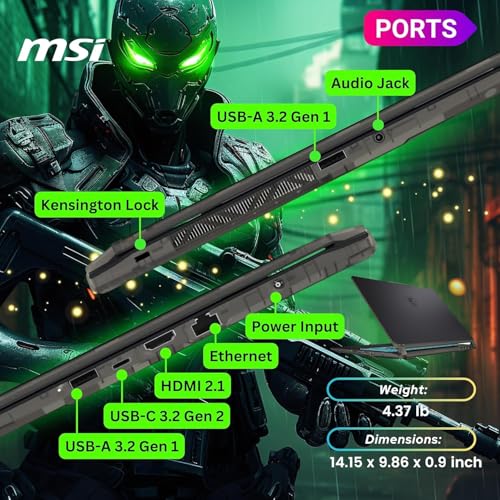 Image of msi Cyborg 15 15.6 inch FHD AI Gaming Laptop Bundle - Intel Core Ultra 7 155H, RTX 4060, 144Hz IPS Display, 64GB DDR5, 512GB SSD, Windows 11 Pro, w /UAX HDMI Cable, CPS 12-Month Protection, Screen Cleaner