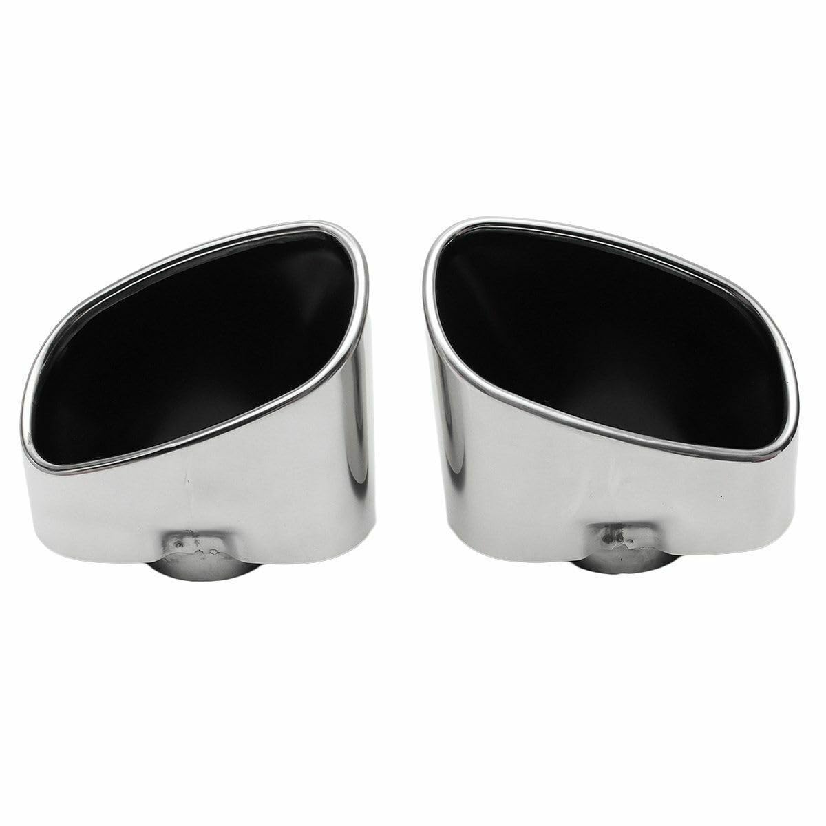 Auspuffblende Doppelrohr Endrohr Edelstahl Auto Endrohrblenden Auspuffendrohr Auspuffrohr Tuning Universell Schalldampf Blende Sport Oval Chrom Auspuffspitzen Set für X5 E53 1999 – 2006