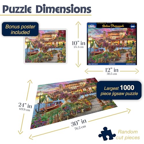 White Mountain Rompecabezas de 1000 Piezas Escénico Italia, Paseo Italiano | Piezas Grandes, Regalo para Adultos y Familia, 24"x30" pulgadas, Paisaje miniatura 3
