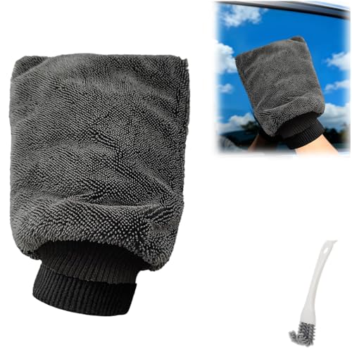 Snrtevu Gant en Microfibre Professionnel - sans Rayures ni Traces d’Eau pour Nettoyage Parfait Voiture & Vitres Maison | Ultra-Absorbant, Séchage Rapide, Lavable et Réutilisable (1PC-A)