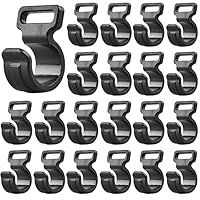 DULSPUE Camping Markisen Haken - 20 Stück Zelt Kunststoff Haken Kunststoffhaken Vorzelte Haken Kunststoff Hängehaken Outdoor Camping Haken Plastikhaken für Outdoo (Schwarz)