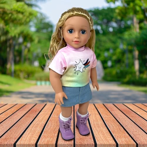 Muñeca de 18 pulgadas con cabello suave y accesorios miniatura 3