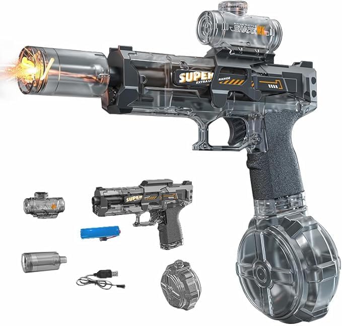 Amazon | [Luvian]2026new 電動水鉄砲 高速連射式（1/2セット）電動