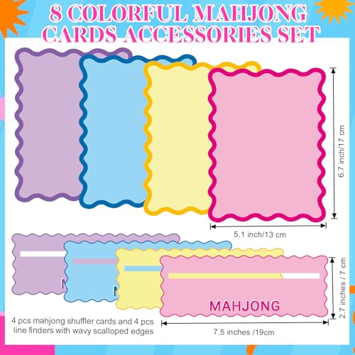 Set accesorios Mahjong 8 piezas PVC colorido miniatura 2