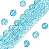 Siomia 60pcs 6mm Natural Blue Topaz Gemstone Beads Energy Healing Crystal Round Loose Stone Beads for Jewelry Making, DIY Bracelets Necklaces #1