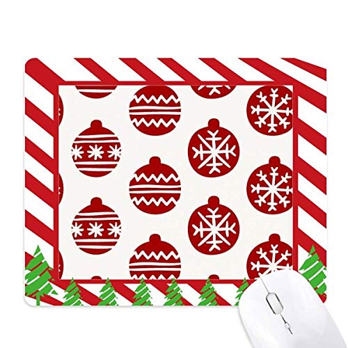 Tapis de souris Noël flocon de neige ligne rouge et canne à sucre